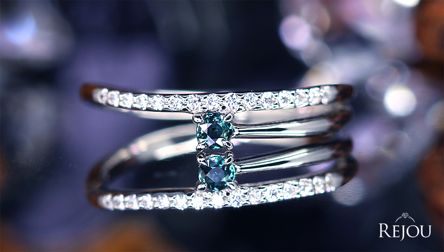 アレキサンドライト 0.06ct ダイヤモンド プラチナ リング(指輪)【品質