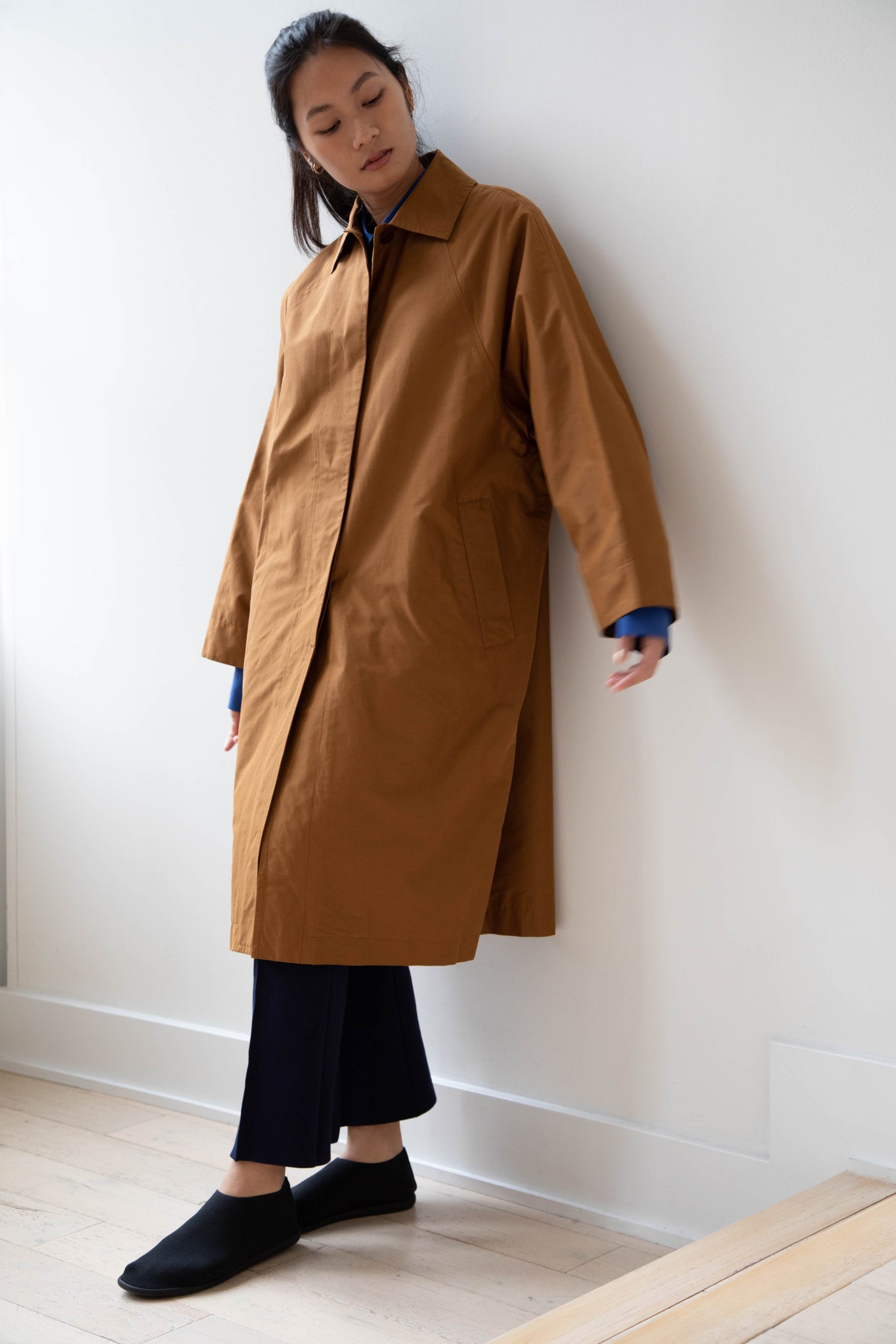 rennes — Arts & Science | Silk Cotton Taffeta Bal Collar Coat in