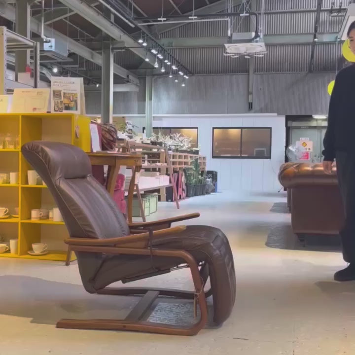 冨士ファニチア / FUJI FANITURE 本革 リクライニングソファ