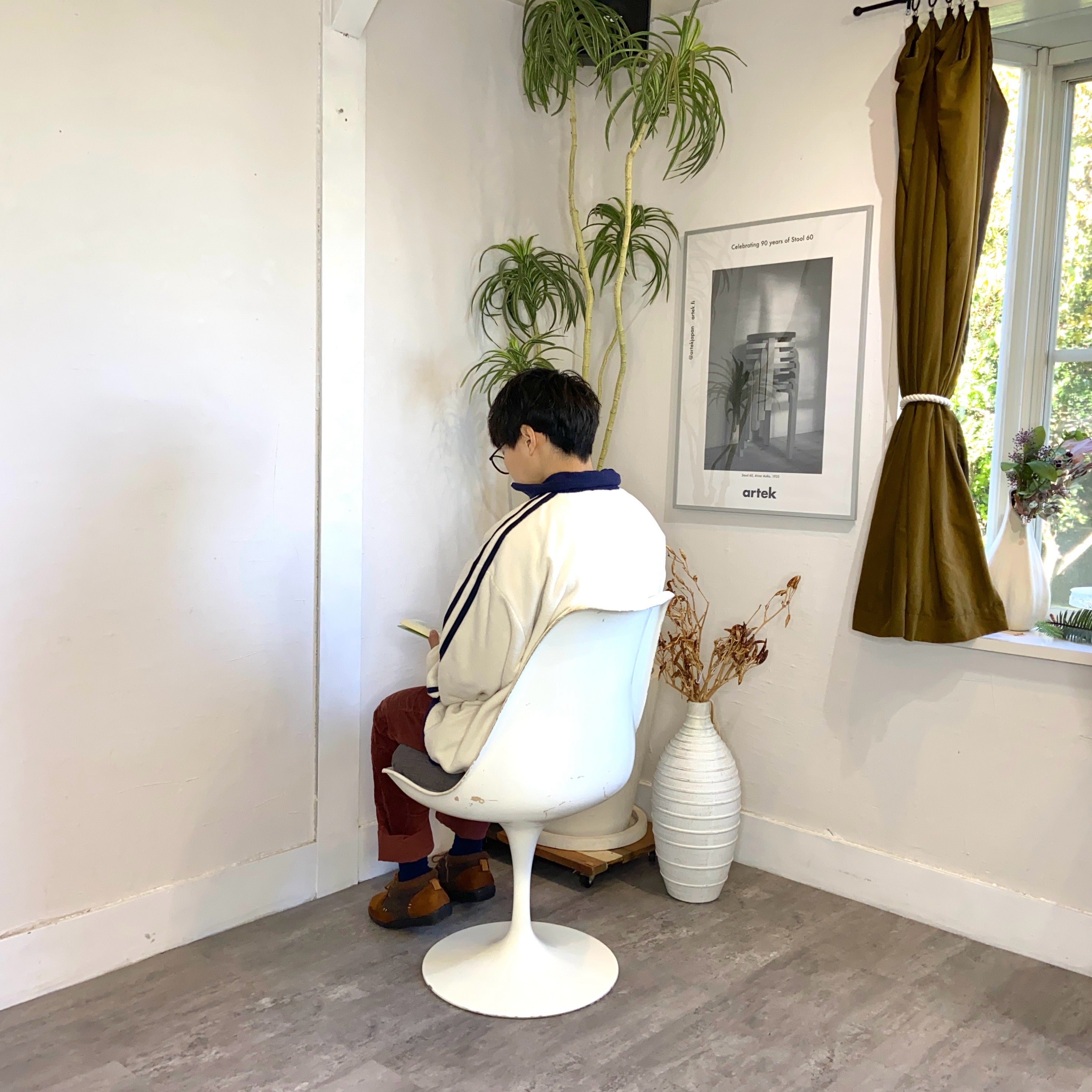 ノール / Knoll チューリップチェア グレー ダイニングチェア エーロ