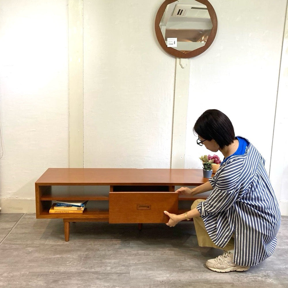 カリモク60 ローボード1500 TVボード オーク ミッドセンチュリー テレビ台