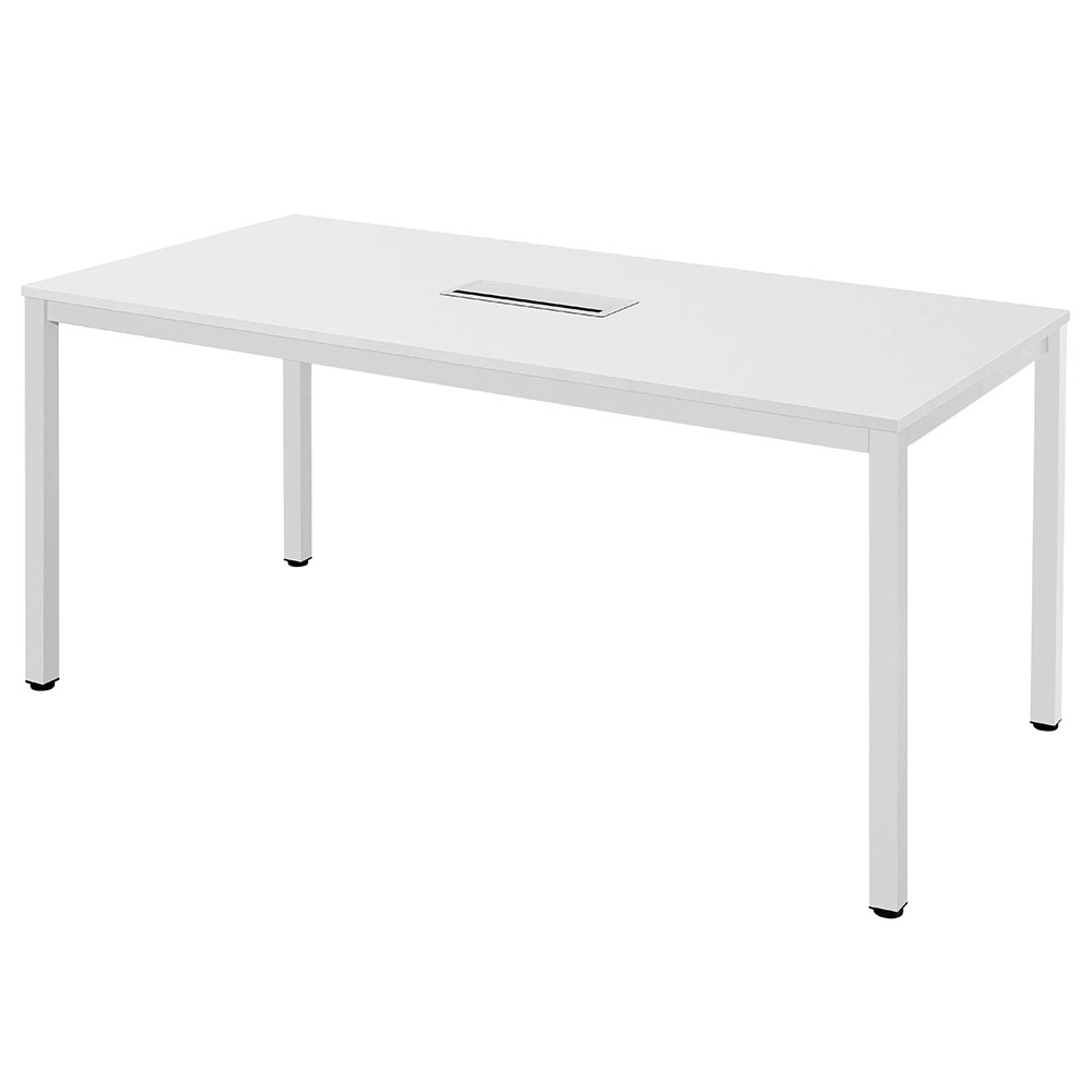 ミーティングテーブルⅡ W1500xD750 ホワイト 配線ボックス付き RFMT2