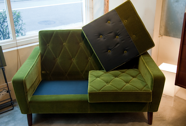 カリモク60 » ロビーチェア2シーター モケットグリーン ++ A Non