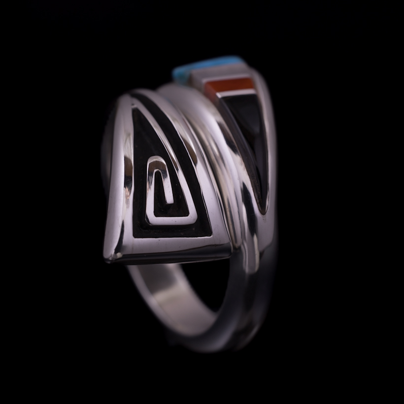 ナバホ族 Albert Nells マルチカラー インレイ リング【送料無料】