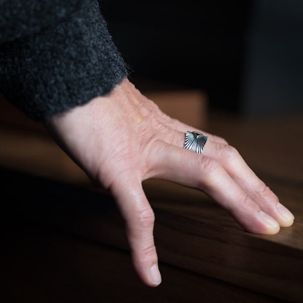 ナバホ族 Pat Bedonie 1/4” 14K サンバースト リング【送料無料】