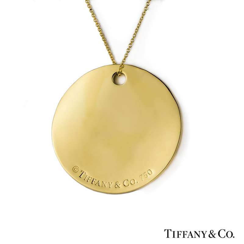 Tiffany & Co. 18k Yellow Gold Round Notes Pendant | Rich Diamonds
