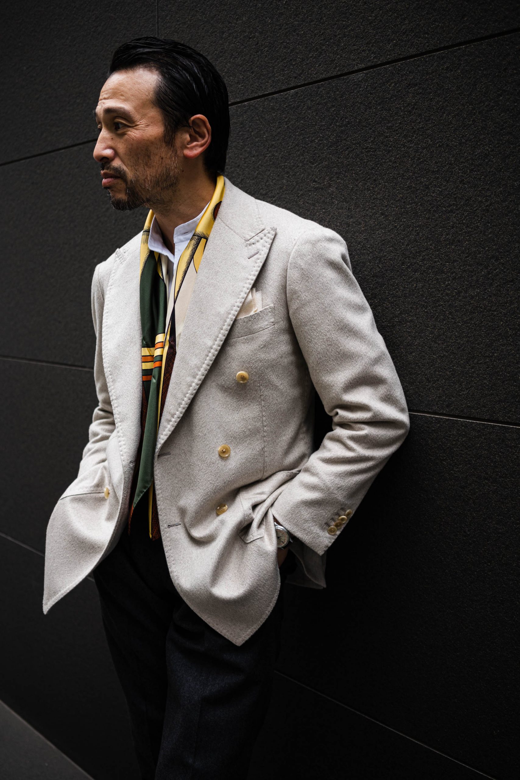 DOUBLE BREASTED CASHMERE MINK JACKET | RING JACKET（リング