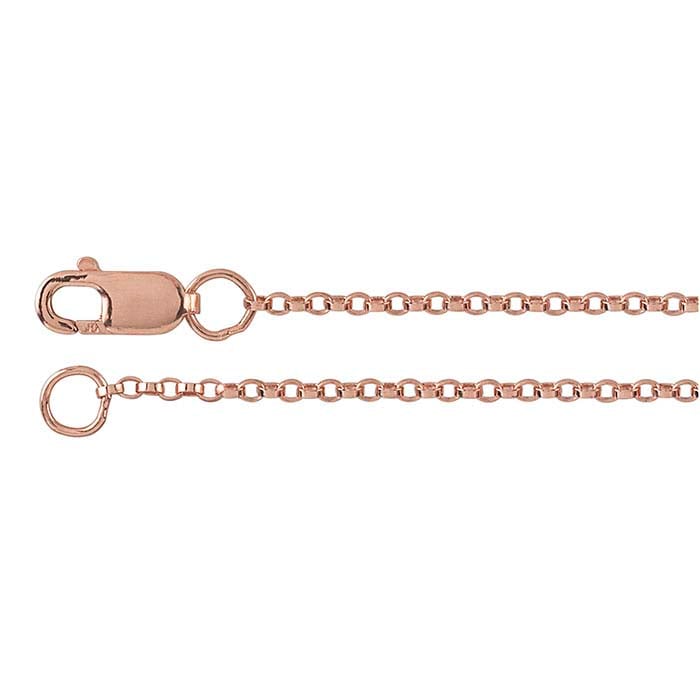 14/20 Rose Gold-Filled 1.1mm Flat-Wire Oval Cable Chain - RioGrande