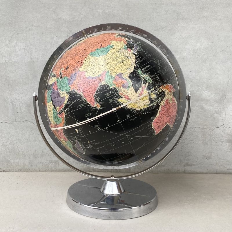 VINTAGE ANTIQUE REPLOGLE GLOBE BLACK OCEAN ヴィンテージ