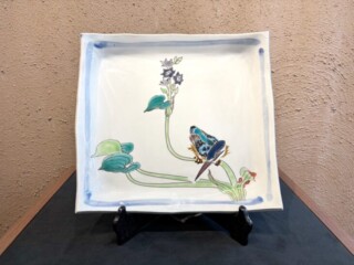 武腰潤 『色絵川蝉文盛器』 ｜骨董品買取 緑和堂