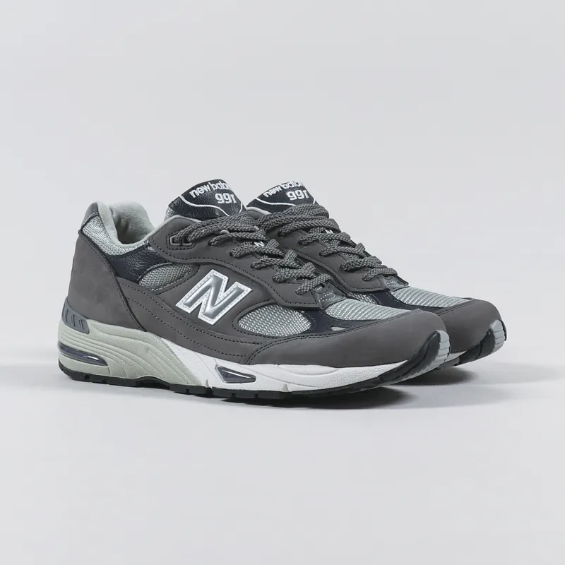 New Balance Mens Made In UK 991 Shoes Castlerock Grey Navy