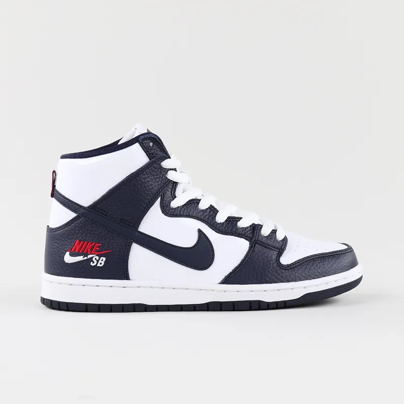 Nike SB Dunk High Pro PVC Leather Shoes Obsidian Blue White