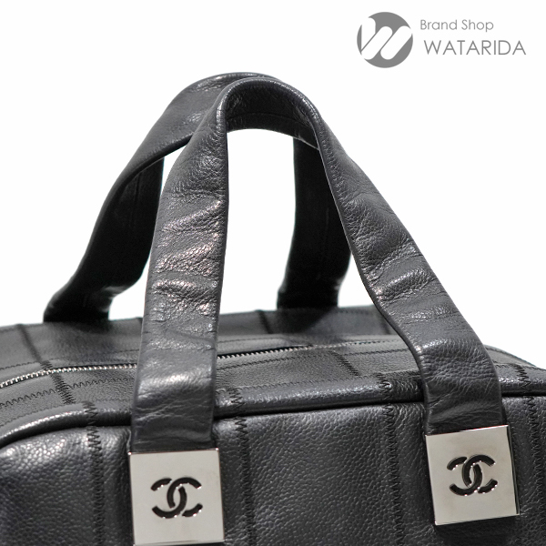 シャネル バッグ チョコバー ココマーク ミニ ボストンバッグ キャビア