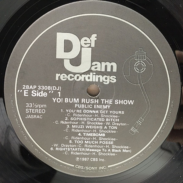PUBLIC ENEMY / Yo! Bum Rush The Show (LP) / Def Jam | WAXPEND RECORDS