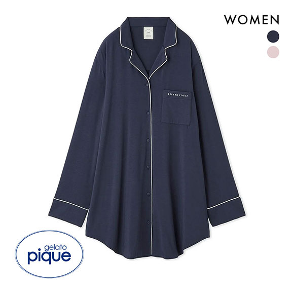 ジェラートピケ gelato pique レディース パイピングロングシャツ