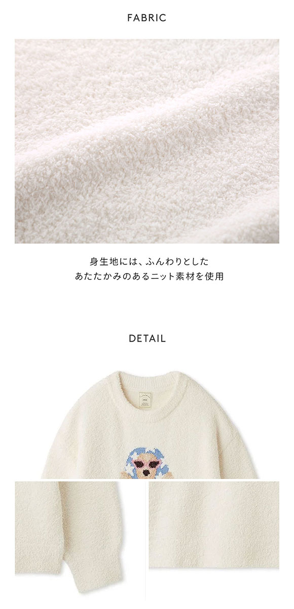 ジェラートピケ レディース スカーフDOG ジャガードプルオーバー