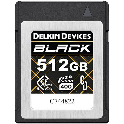 Delkin BLACK 512GB (3600MB/s) CFexpress Type B 4.0 Memory Card
