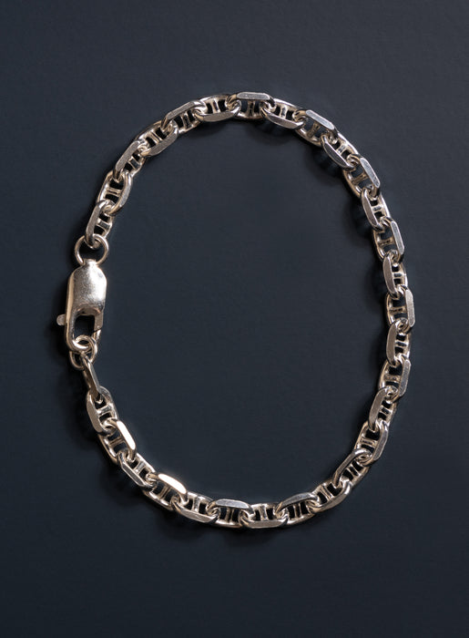 925 Sterling Silver Double Anchor Chain Men's Bracelet — WE ARE