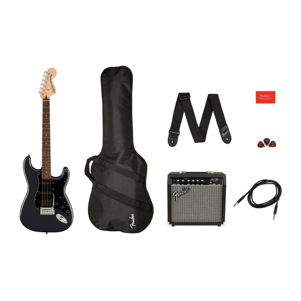 Squier Affinity Stratocaster HSS Pack with Gig Bag - Charcoal Frost