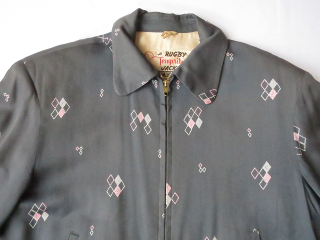 50'S A RUGBY GrayXRinkダイヤ柄ギャバジンジャケット WICKED