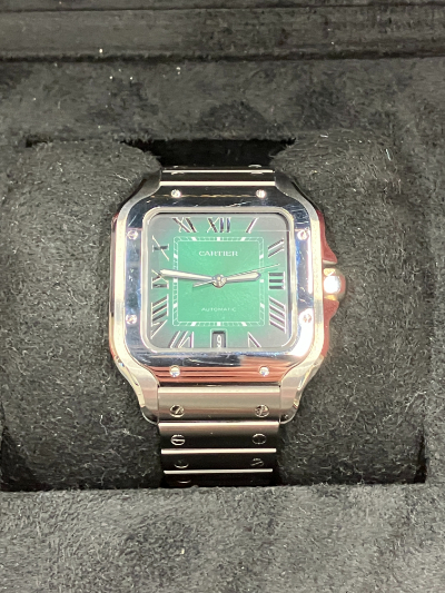 カルティエ サントス ドゥ カルティエ LM グリーン文字盤買取｜銀座店