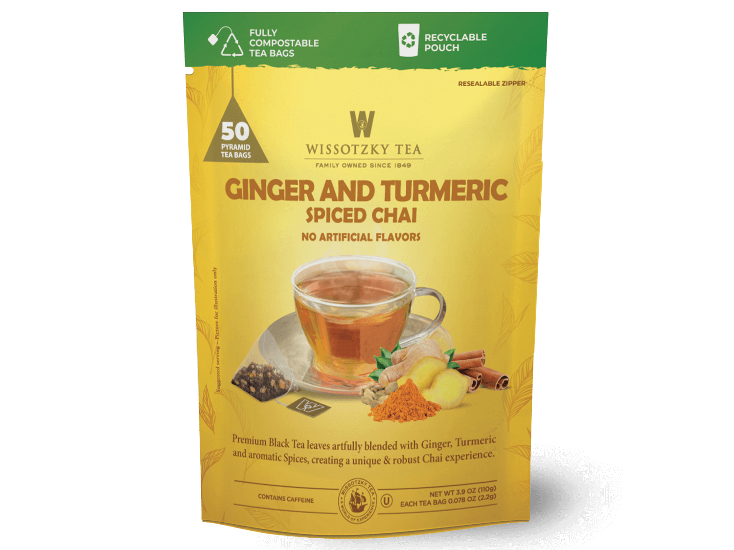 Ginger & Turmeric Spiced Chai – Wissotzky Tea – Family owned since