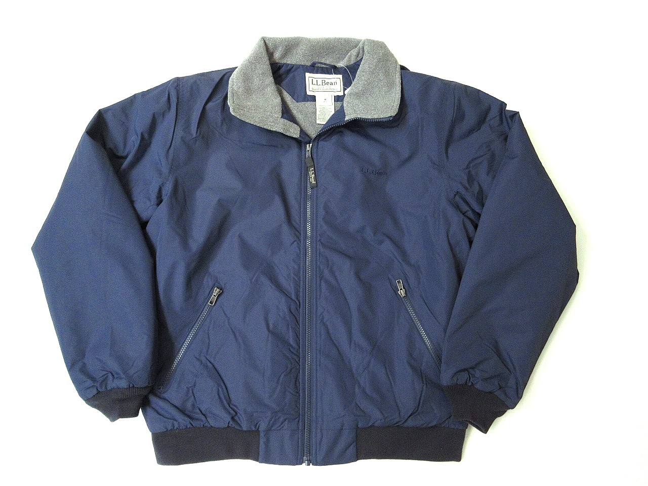 L.L.Bean WARM-UP JACKET (Fleece-Lined) NAVY - EVERGREEN