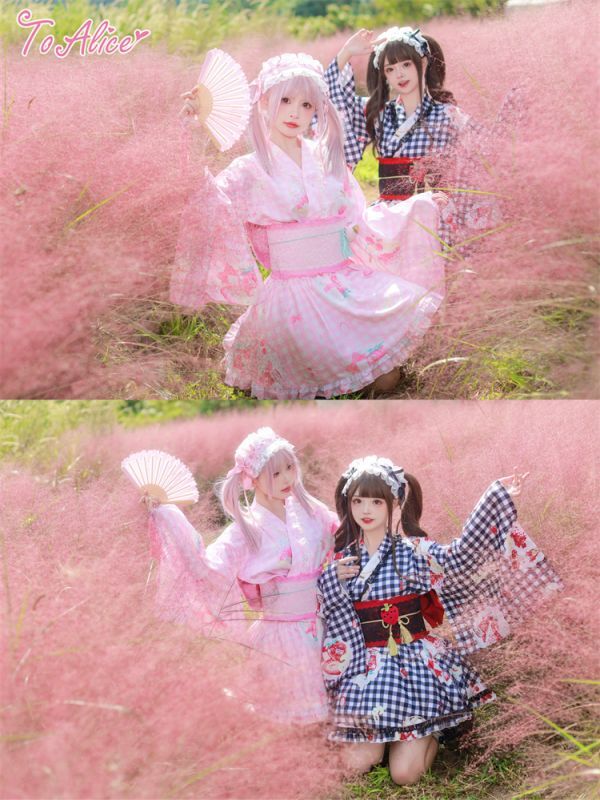 ToAlice いちごギンガムチェック浴衣セット ピンク M ToAlice いちご