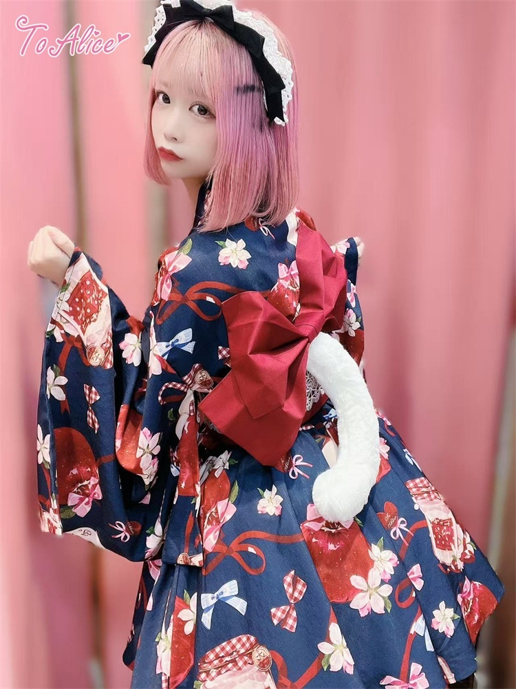 ToAlice L1012林檎猫姫浴衣セット ピンク 浴衣ドレス レディース