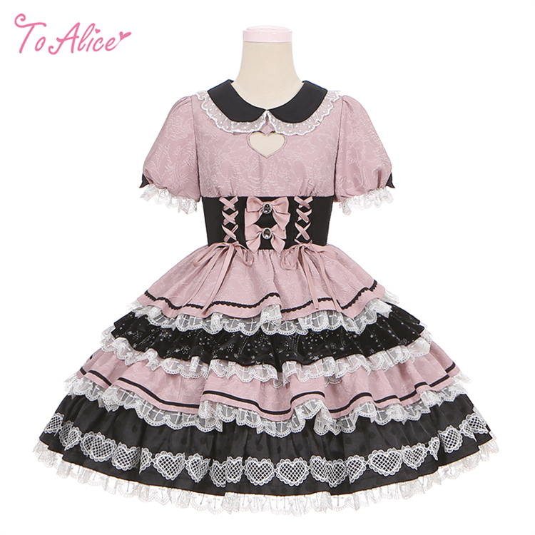 ToAlice】L1356ウィッチキャットコルセット風ティアードワンピース
