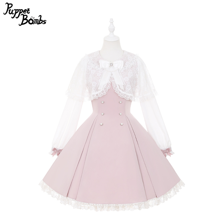 PuppetBombs】Q457 レースケープ風デザインワンピース - To Alice