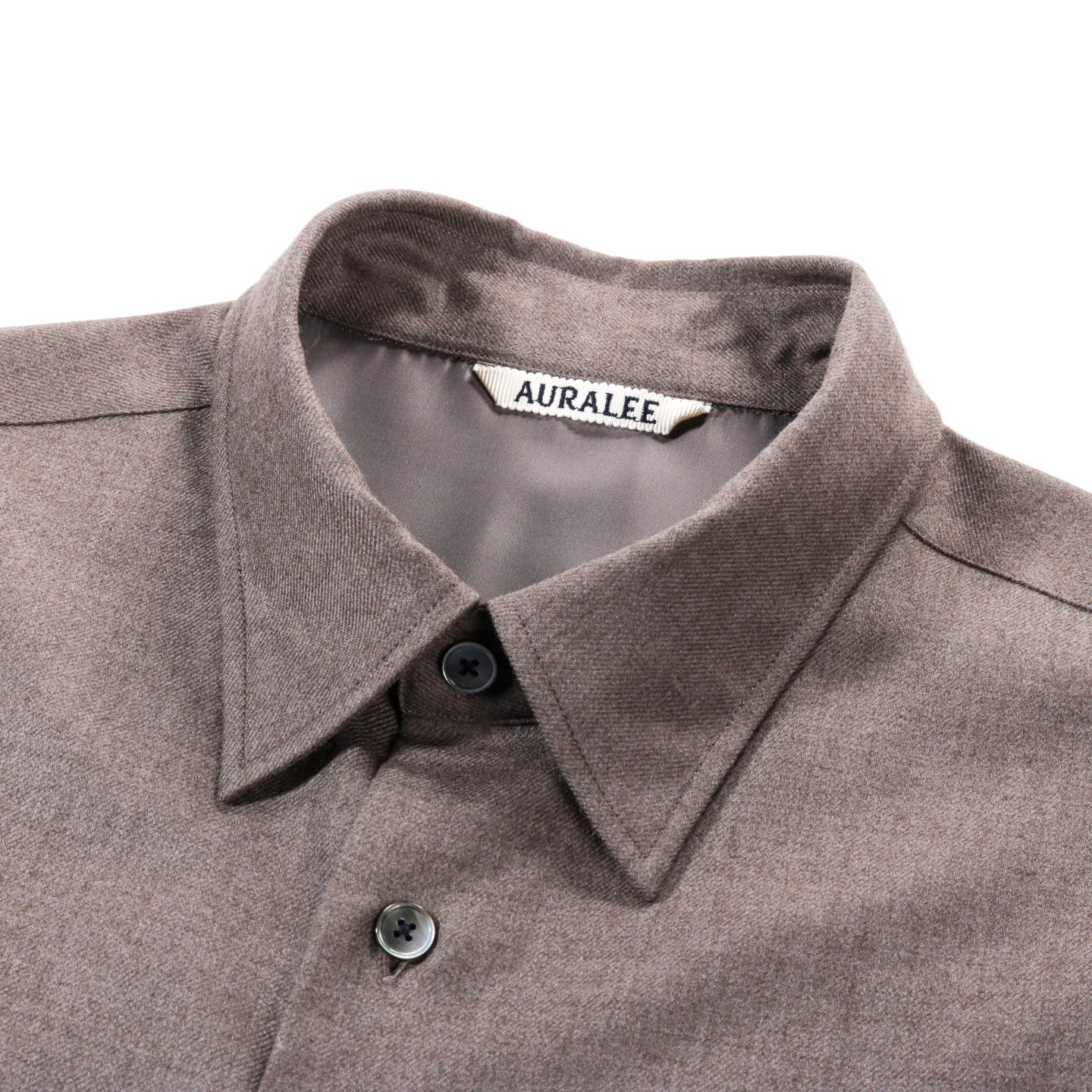 AURALEE SUPER LIGHT WOOL SHIRT TOP BROWN | TODAY CLOTHING