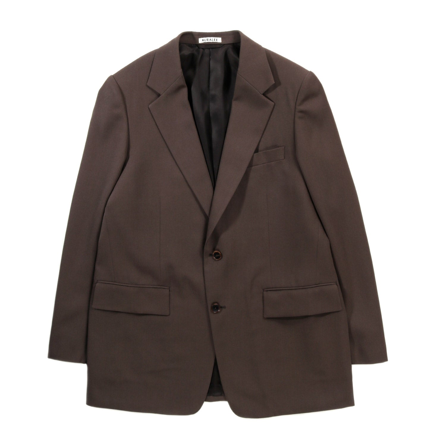 AURALEE LIGHT WOOL MAX GABARDINE JACKET DARK BROWN | TODAY CLOTHING