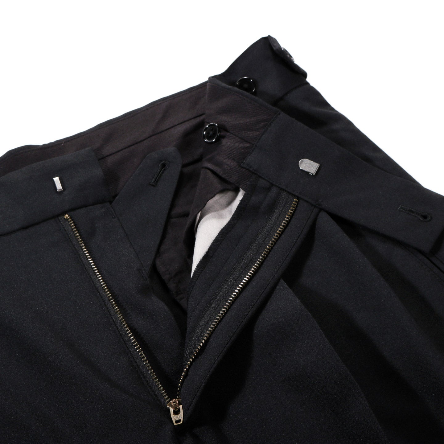 NEEDLES TUCKED SIDE TAB TROUSER POLY CLOTH BLACK | TODAY CLOTHING