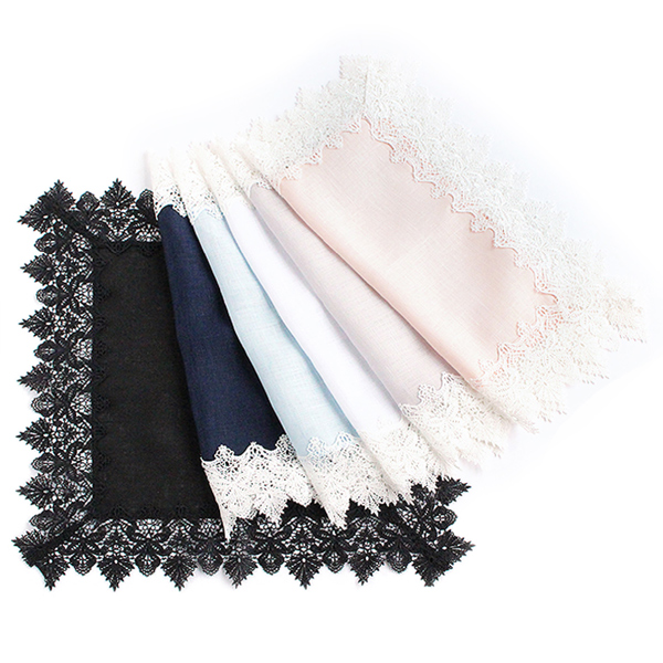 近沢レース店] ひざ掛けハンカチ ブロンド(ホワイト): ネットデパート