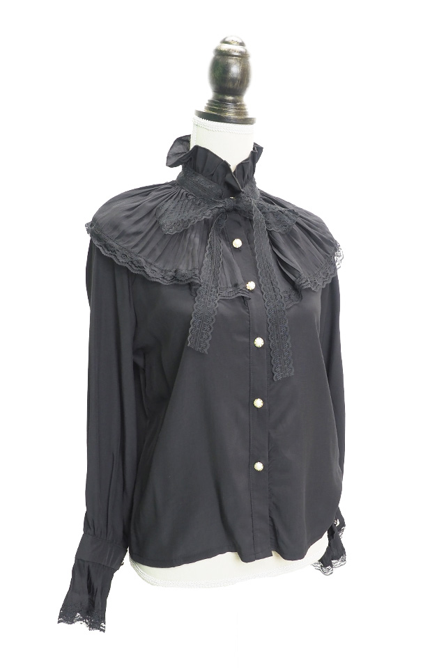 レースリボンブラウス(黒)｜東京ロリィタ-TOKYO LOLITA｜ロリータ服の