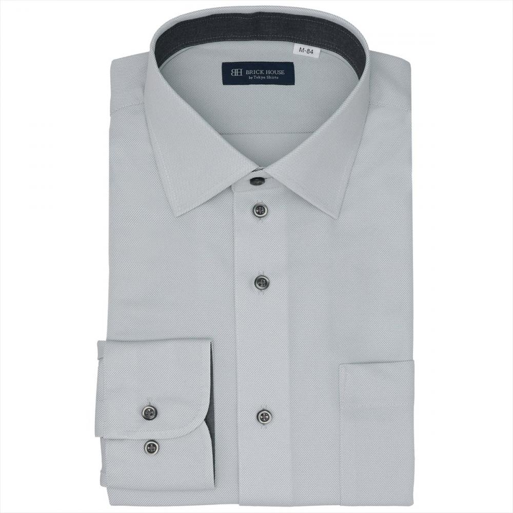 ワイド 長袖 形態安定 ワイシャツ ニットシャツ ストレッチ(S37-80