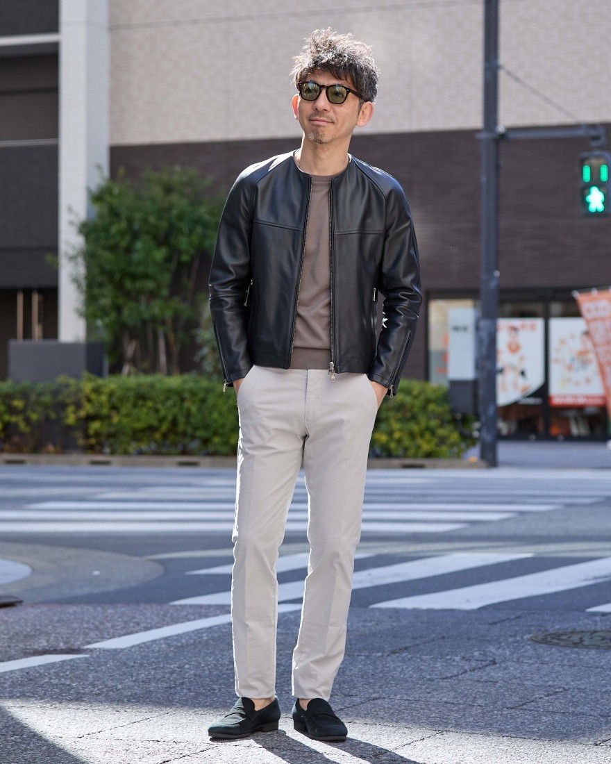 ラムナッパレザー ノーカラーライダース【FELIX/フェリックス