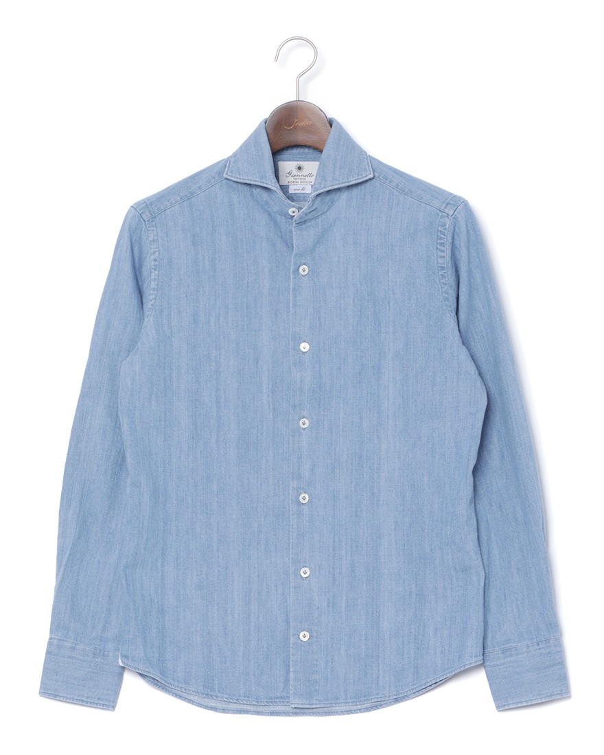 デニム カッタウェイシャツ【VINCI FIT】｜giannetto（ジャンネット