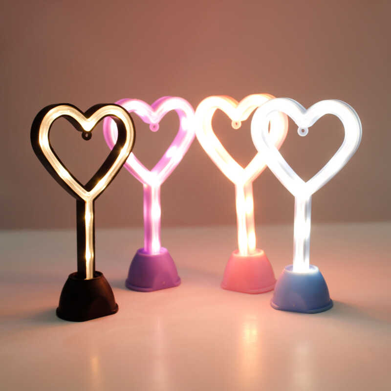 Kalp Tasarım Led Lamba 13CM Lila | Toptanalim.com