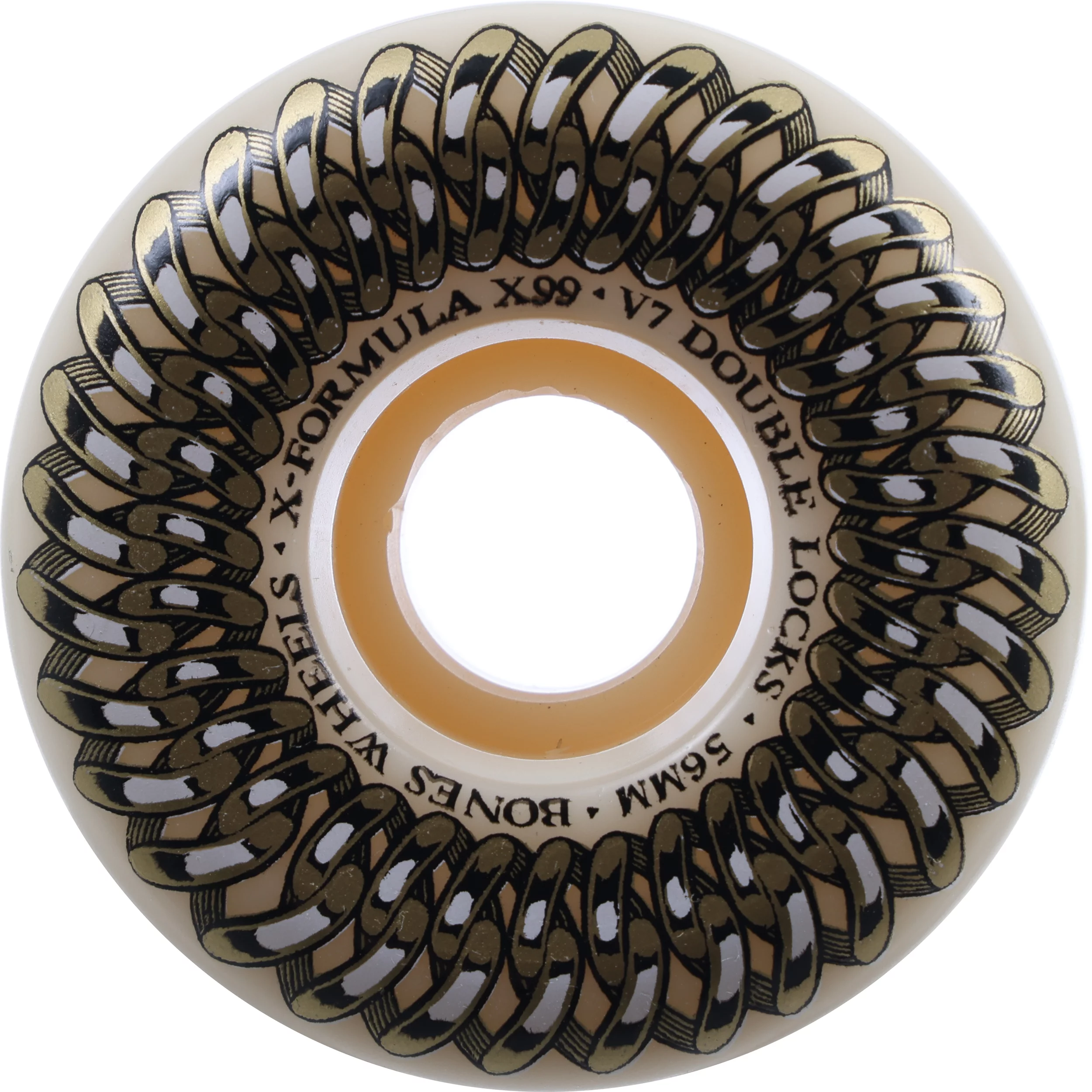 Bones X-Formula V7 Double Lock Skateboard Wheels - gold chain (99a