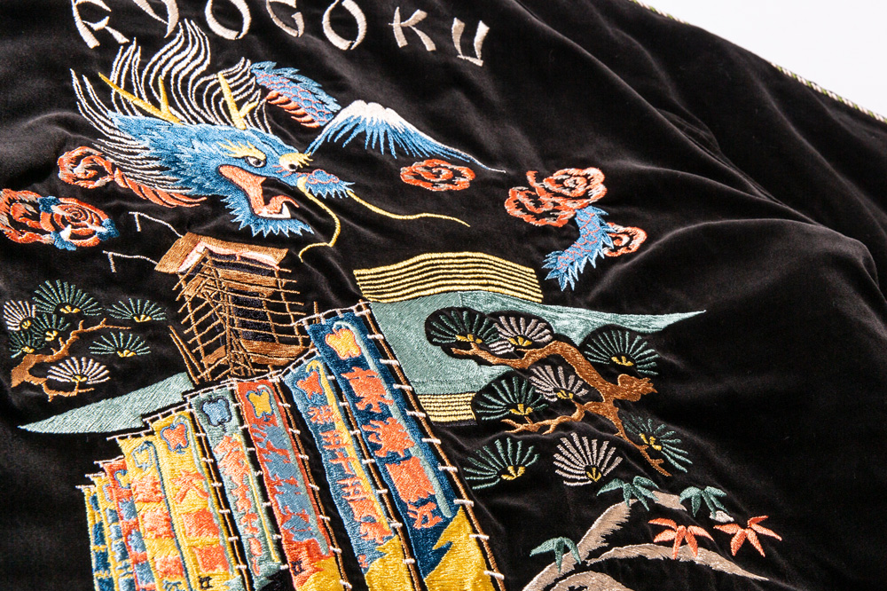 Lot No. TT14755 / VELVETEEN × ACETATE QUILT SOUVENIR JACKET TOYO