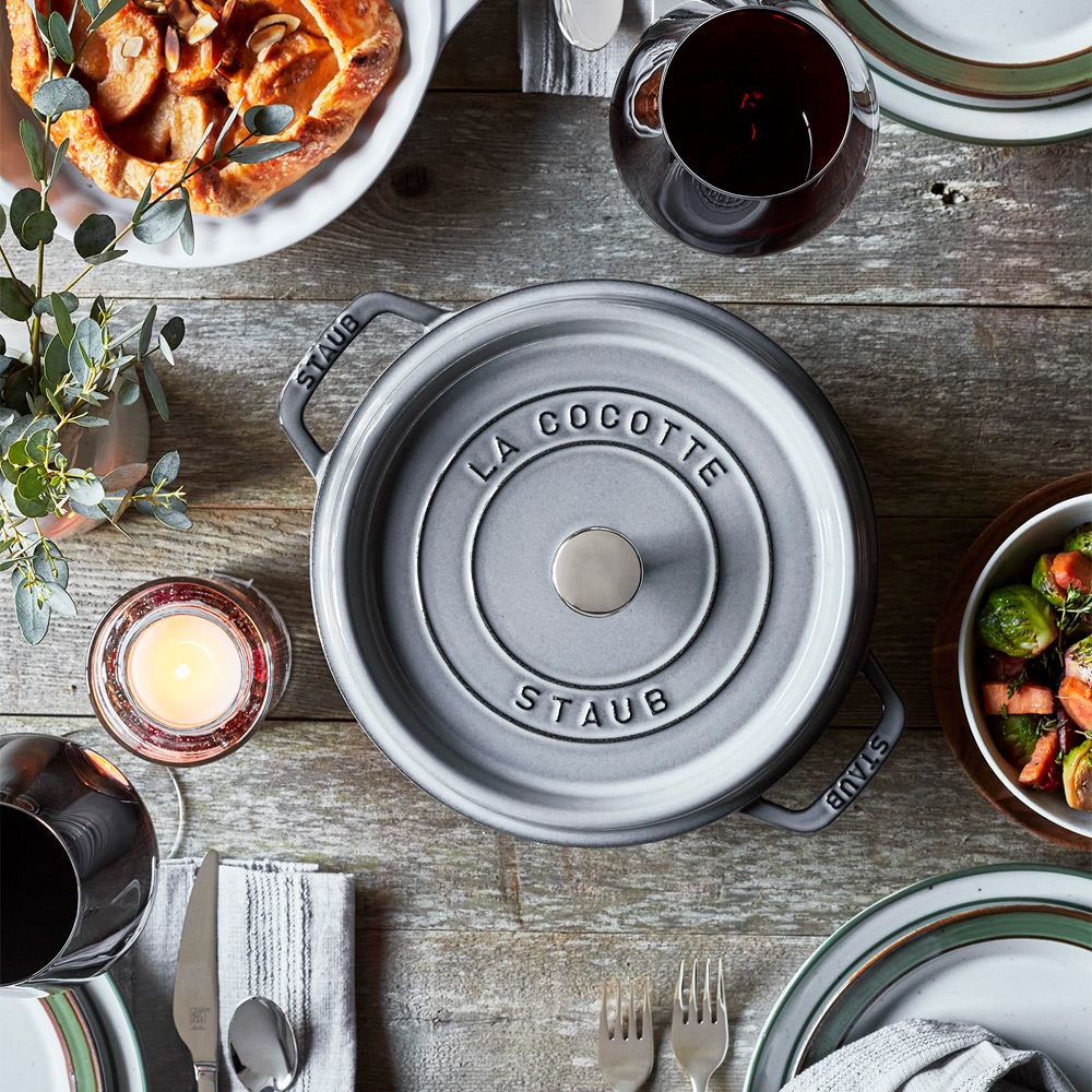 ピコ・ココットラウンド グレー（14cm／16cm／20cm／22cm／24cm