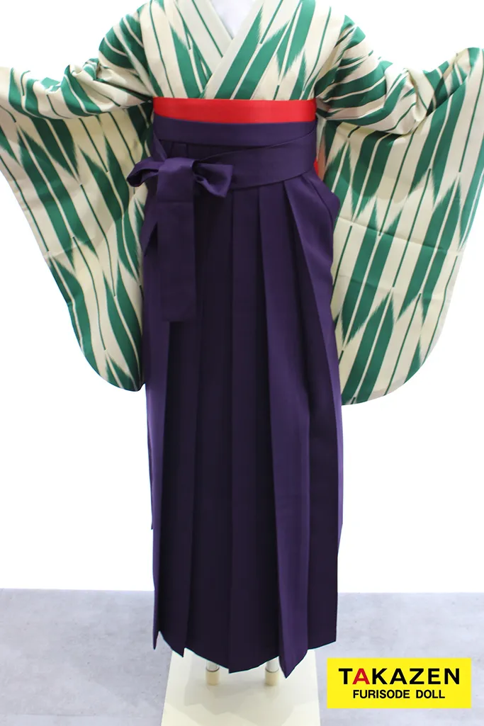 格安正統派古典袴 緑 矢絣柄 はいからさん シンプル 大人っぽい 清楚