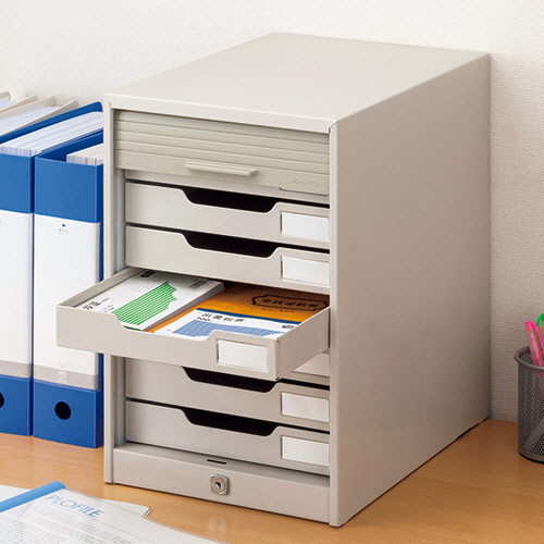 たのめーる】コクヨ シャッターケース A4タテ 7段 ライトグレー SC-7M