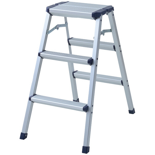たのめーる】YAMAZEN アルミ幅広踏み台 3段 YM-DB03SG(DBL) 1台の通販