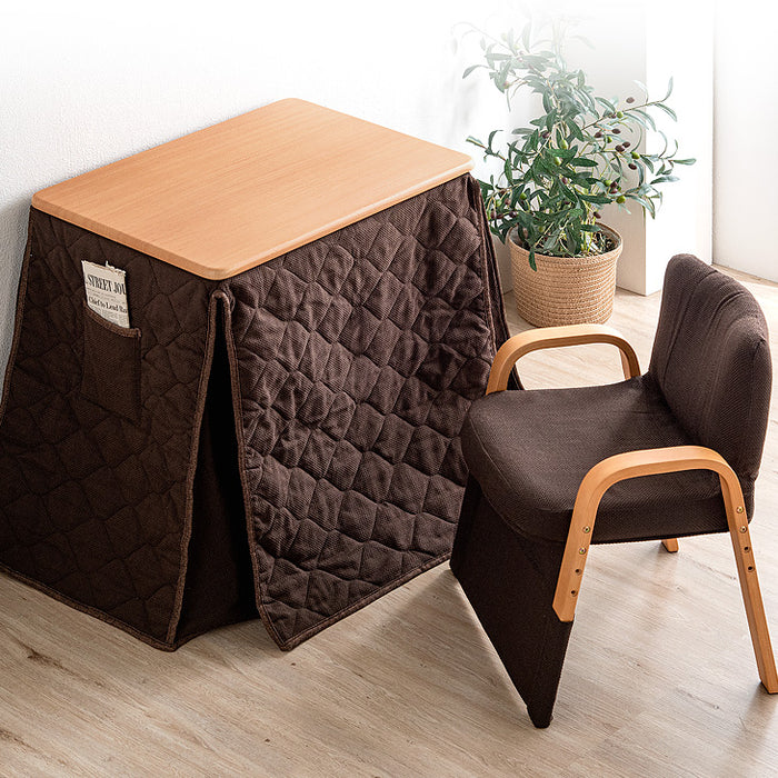 3点セット］こたつ セット 高さ3段階 一人用 チェア 掛け布団付き 石英