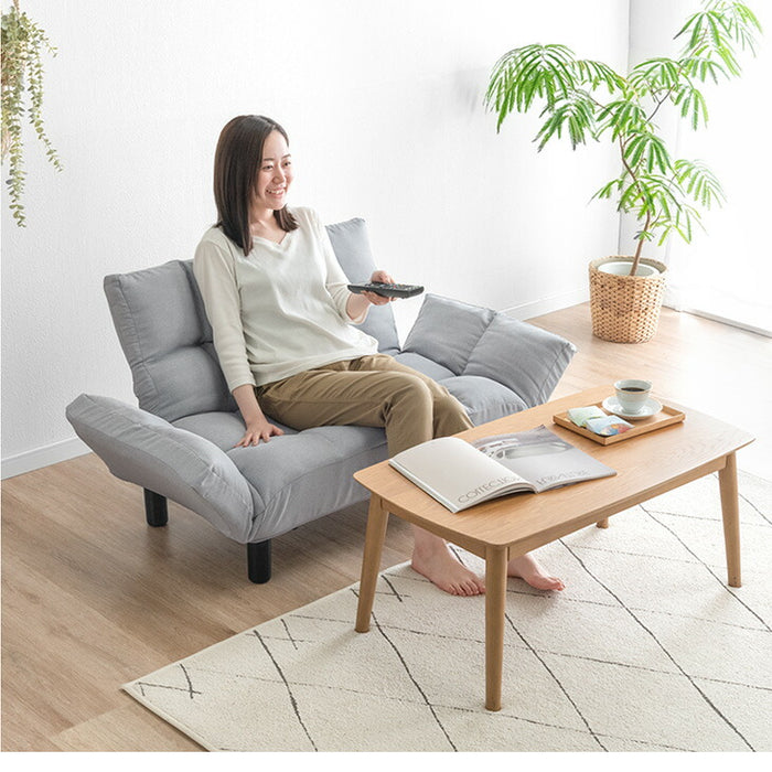 背面&肘掛リクライニング 2人掛け ソファ リクライニング ローソファ