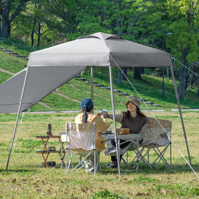 1.5×1.5m] ワンタッチ タープテント サイドシート1枚付 コンパクト