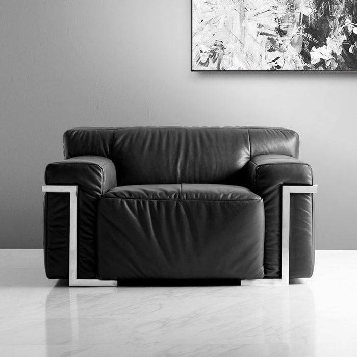 1人掛け 幅113cm ソファ 本革 1P 応接ソファー レザー ポケットコイル